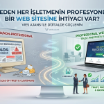 eden her işletmenin profesyonel bir web sitesine ihtiyacı var sorusuna cevap veren Vies Ajans infografiği